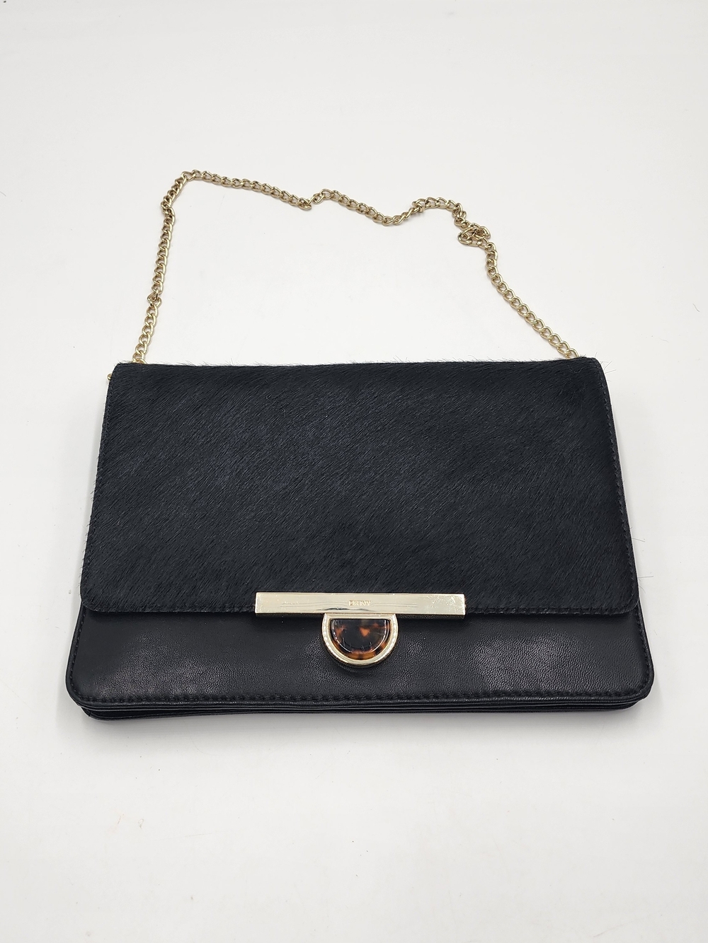 DKNY Women's BLACK Leather Clutch Handbag Purse